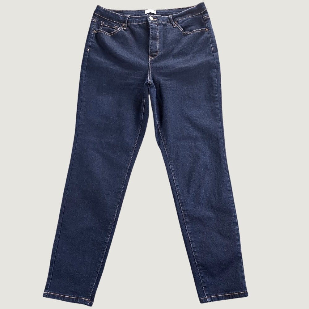BLEU Womens High Rise Skinny Size 16 Jeans Dark Wash Indigo Stretch Denim
